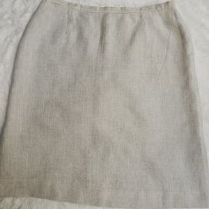 Talbots 100% Linen Pencil Skirt  Greige Women's Size 10